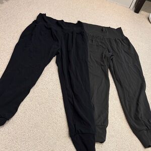 Athleta Joggers Small Petite.  Black and olive green lot of 2
